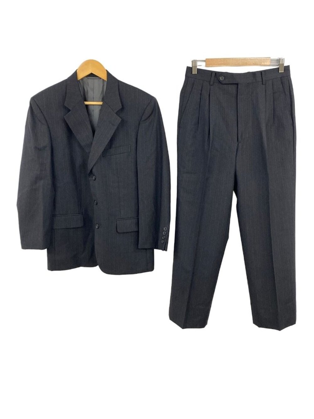 Dior Monsieur Single Suit Dark Gray Navy Striped